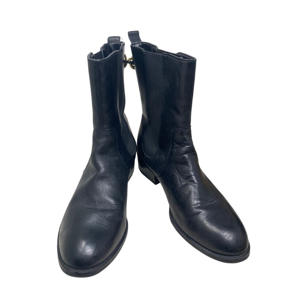 Lauren Ralph Lauren Mona Chelsea Boots Womens 8B Black Leather Ankle Boots